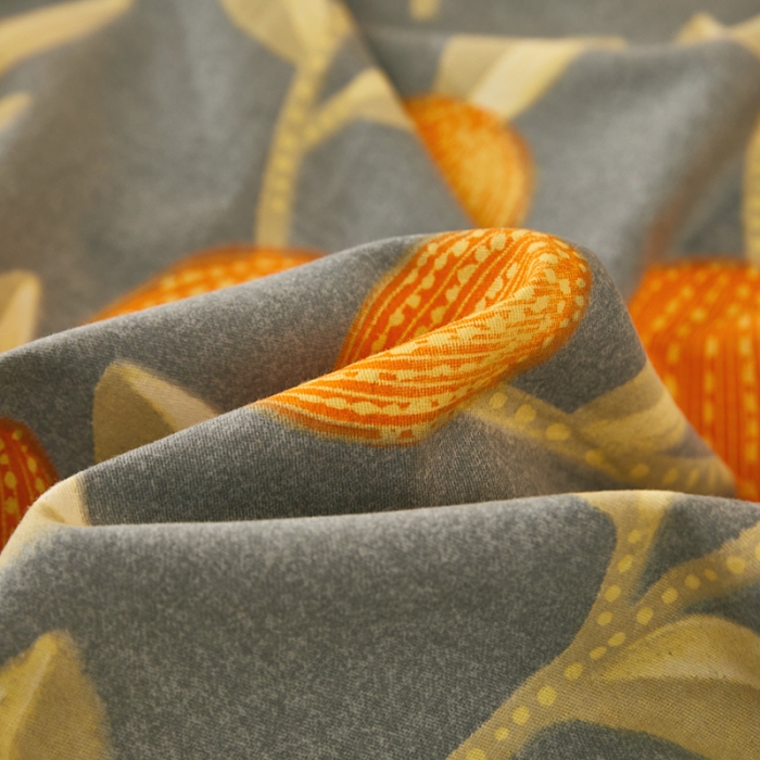 91家纺网 家纺一手货源 找家纺 雲归梦 2022新款全棉AB版加厚磨毛四件套 朵唯-灰