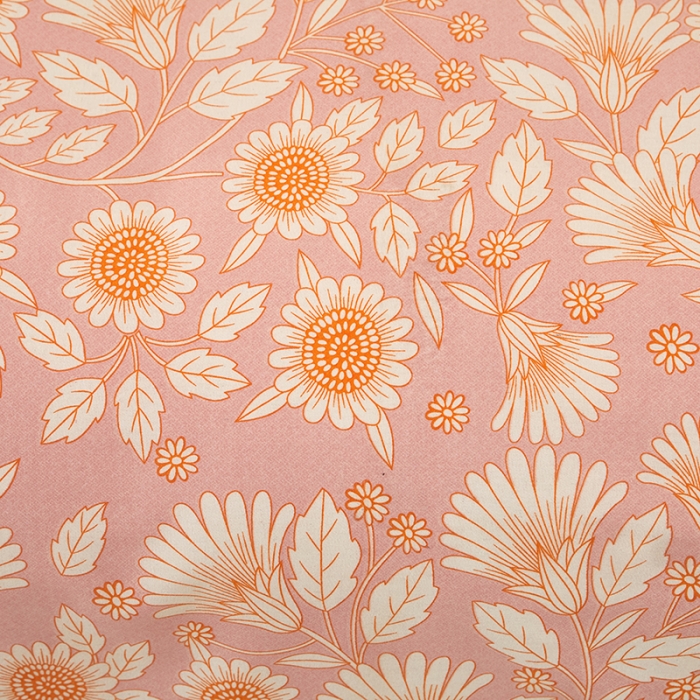 91家纺网 家纺一手货源 找家纺 雲归梦 2022新款全棉AB版加厚磨毛四件套 庭榭小花-粉