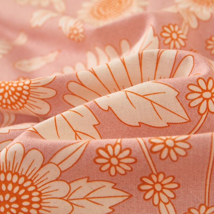 91家纺网 家纺一手货源 找家纺 雲归梦 2022新款全棉AB版加厚磨毛四件套 庭榭小花-粉