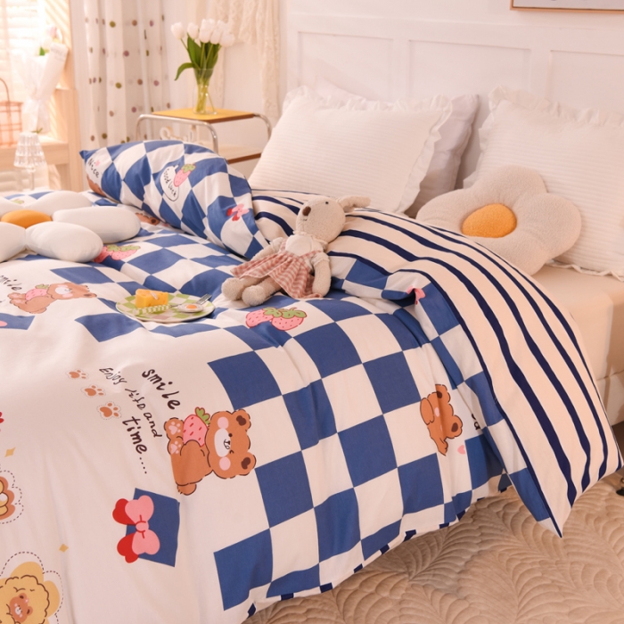 91家纺网 家纺一手货源 找家纺 甜之梦 新款12868全棉定制尺寸印花系列单被套 派对熊