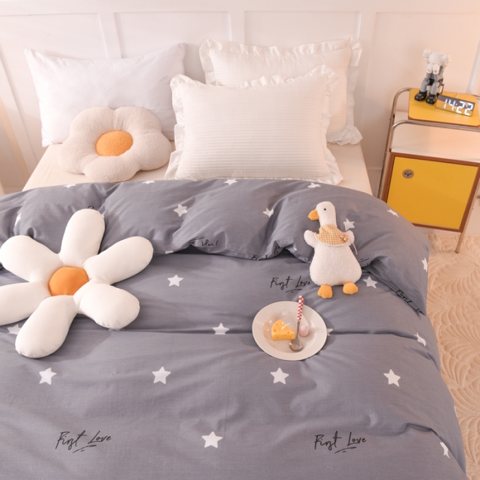 91家纺网 家纺一手货源 找家纺 甜之梦 新款12868全棉定制尺寸印花系列单被套 新纯色星空