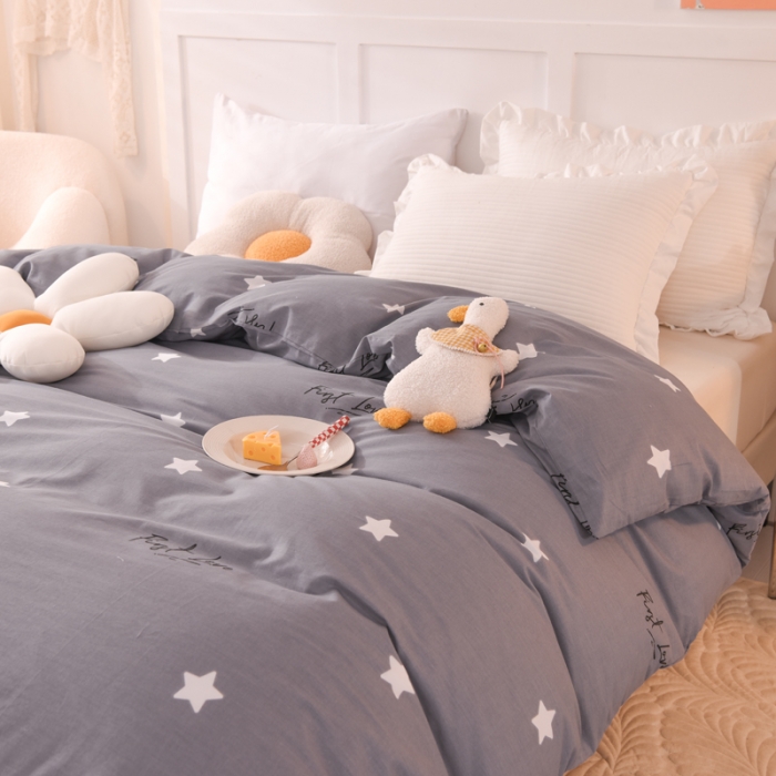 91家纺网 家纺一手货源 找家纺 甜之梦 新款12868全棉定制尺寸印花系列单被套 新纯色星空