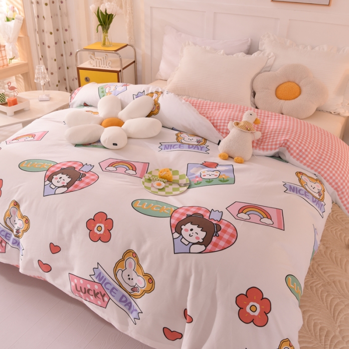91家纺网 家纺一手货源 找家纺 甜之梦 新款12868全棉定制尺寸印花系列单被套 幸运女孩