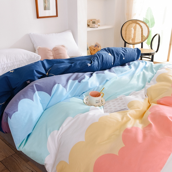 91家纺网 家纺一手货源 找家纺 甜之梦 新款12868全棉定制尺寸印花系列单被套 彩虹星空
