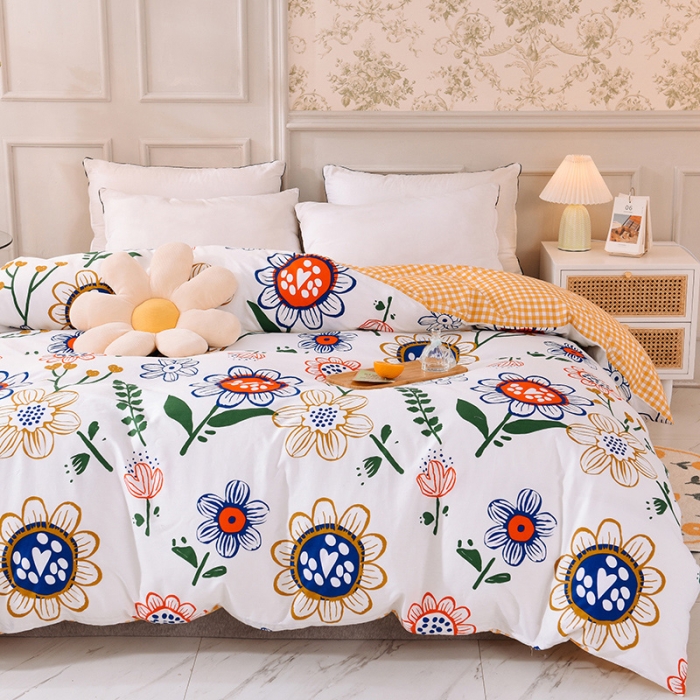 91家纺网 家纺一手货源 找家纺 甜之梦 新款12868全棉定制尺寸印花系列单被套 蝶恋花
