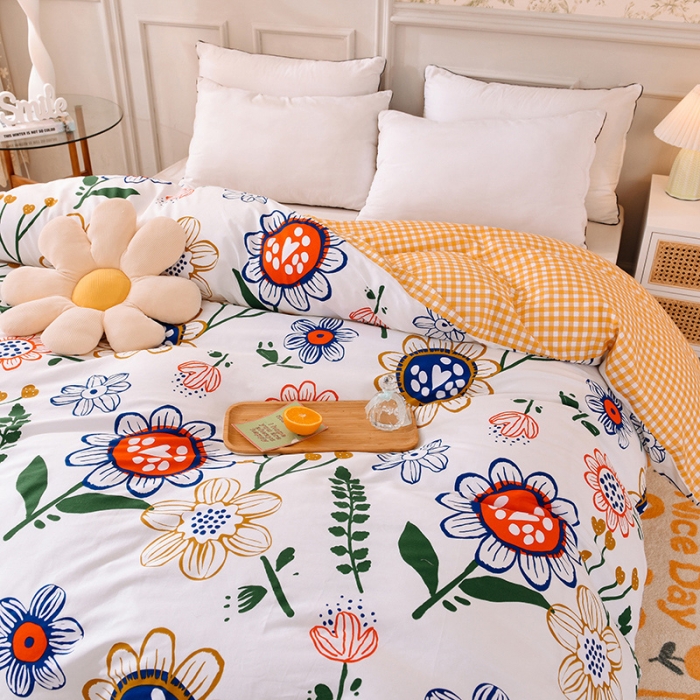 91家纺网 家纺一手货源 找家纺 甜之梦 新款12868全棉定制尺寸印花系列单被套 蝶恋花