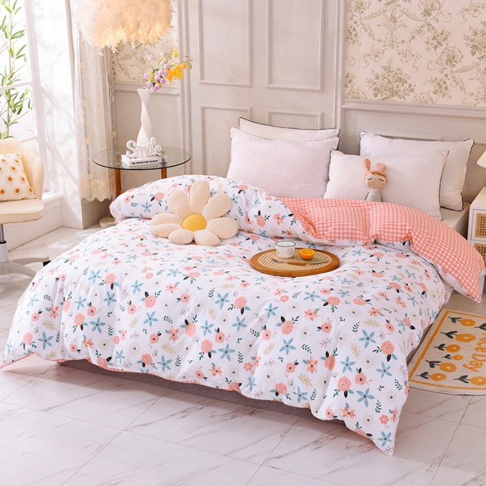 91家纺网 家纺一手货源 找家纺 甜之梦 新款12868全棉定制尺寸印花系列单被套 粉红佳人