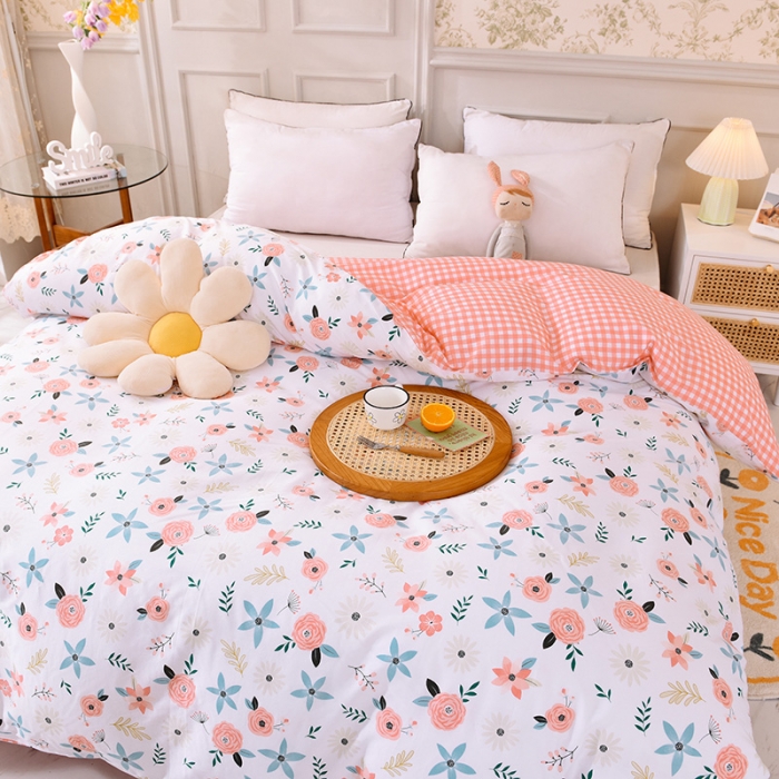 91家纺网 家纺一手货源 找家纺 甜之梦 新款12868全棉定制尺寸印花系列单被套 粉红佳人