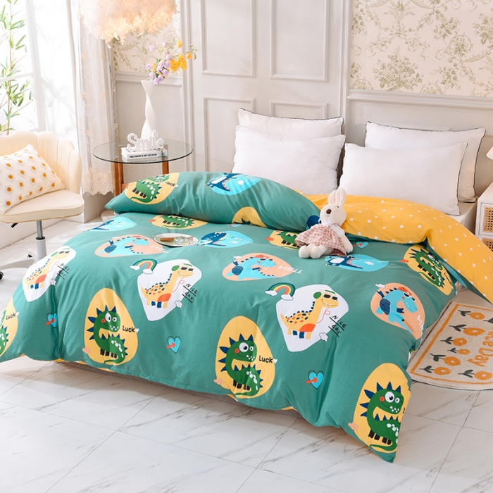 91家纺网 家纺一手货源 找家纺 甜之梦 新款12868全棉定制尺寸印花系列单被套 恐龙派对