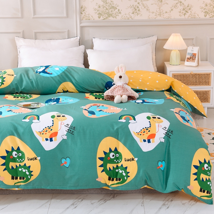 91家纺网 家纺一手货源 找家纺 甜之梦 新款12868全棉定制尺寸印花系列单被套 恐龙派对