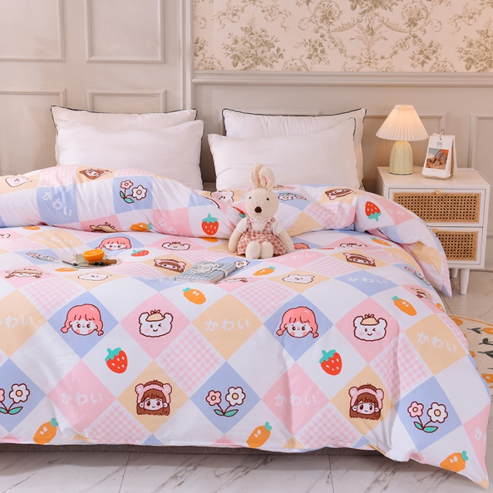 91家纺网 家纺一手货源 找家纺 甜之梦 新款12868全棉定制尺寸印花系列单被套 诗雨恋人