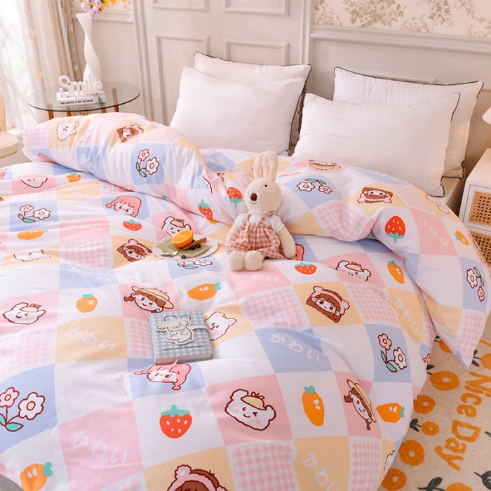 91家纺网 家纺一手货源 找家纺 甜之梦 新款12868全棉定制尺寸印花系列单被套 诗雨恋人