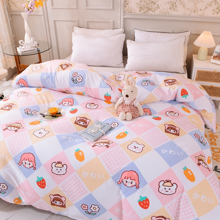 91家纺网 家纺一手货源 找家纺 甜之梦 新款12868全棉定制尺寸印花系列单被套 诗雨恋人