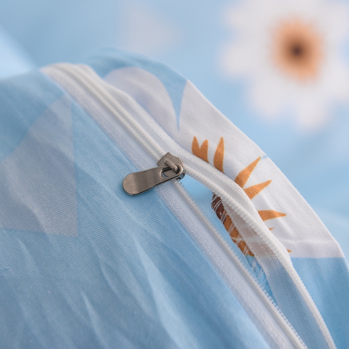 91家纺网 家纺一手货源 找家纺 甜之梦 新款12868全棉定制尺寸印花系列单被套 小雏菊-蓝