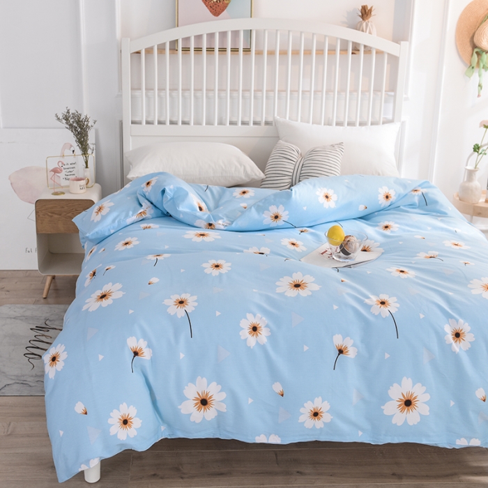 91家纺网 家纺一手货源 找家纺 甜之梦 新款12868全棉定制尺寸印花系列单被套 小雏菊-蓝