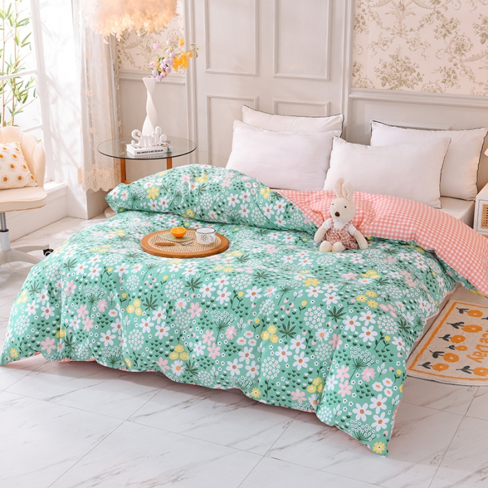 91家纺网 家纺一手货源 找家纺 甜之梦 新款12868全棉定制尺寸印花系列单被套 雨霖铃绿