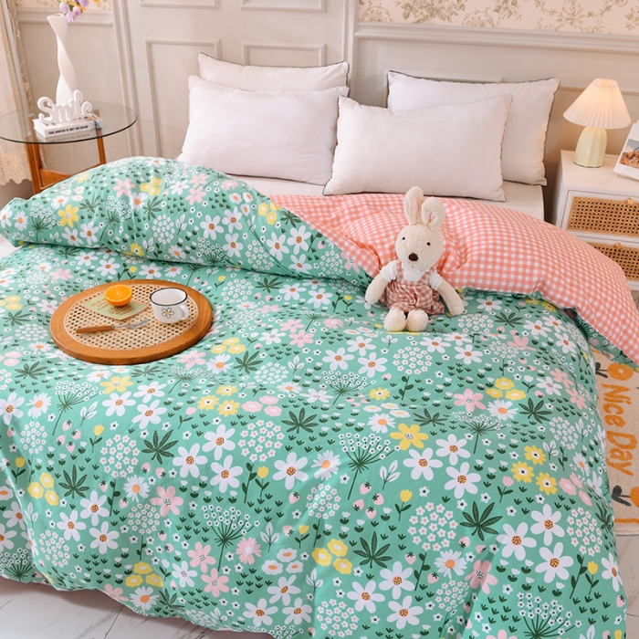 91家纺网 家纺一手货源 找家纺 甜之梦 新款12868全棉定制尺寸印花系列单被套 雨霖铃绿