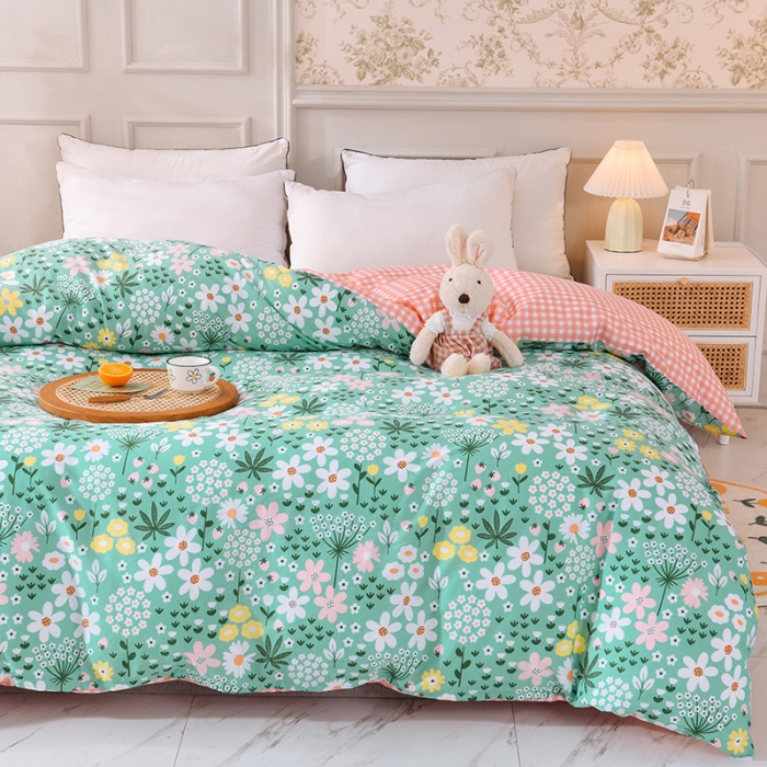 91家纺网 家纺一手货源 找家纺 甜之梦 新款12868全棉定制尺寸印花系列单被套 雨霖铃绿