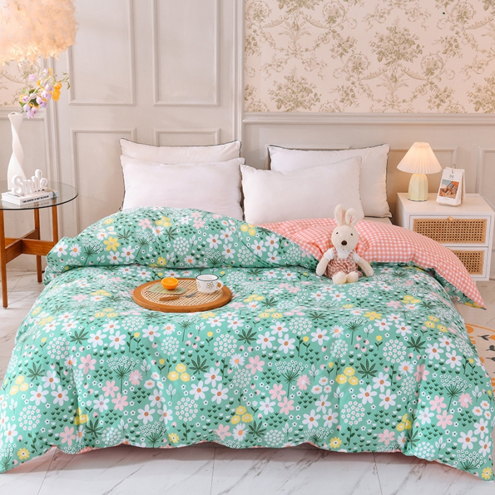 91家纺网 家纺一手货源 找家纺 甜之梦 新款12868全棉定制尺寸印花系列单被套 雨霖铃绿