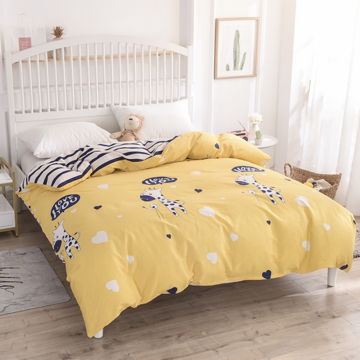 91家纺网 家纺一手货源 找家纺 甜之梦 新款12868全棉定制尺寸印花系列单被套 长颈鹿多多