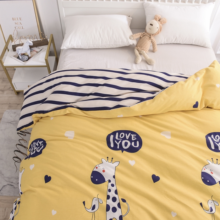 91家纺网 家纺一手货源 找家纺 甜之梦 新款12868全棉定制尺寸印花系列单被套 长颈鹿多多