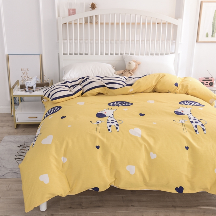 91家纺网 家纺一手货源 找家纺 甜之梦 新款12868全棉定制尺寸印花系列单被套 长颈鹿多多