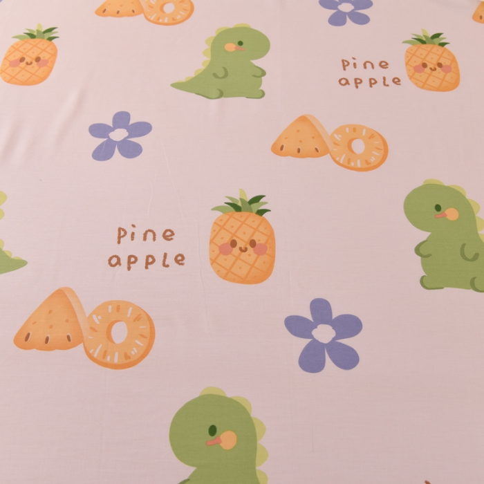 91家纺网 家纺一手货源 找家纺 甜之梦 新款12868全棉定制尺寸印花系列单床单 菠萝萌龙