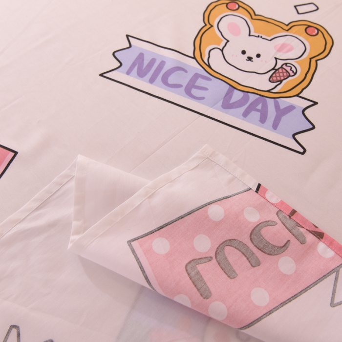 91家纺网 家纺一手货源 找家纺 甜之梦 新款12868全棉定制尺寸印花系列单床单 幸运女孩