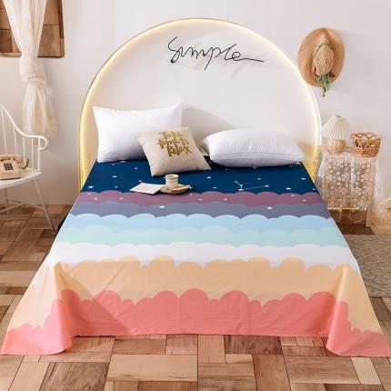 甜之梦 新款12868全棉定制尺寸印花系列单床单 彩虹星空