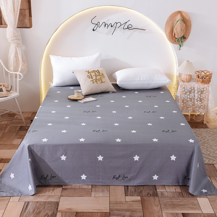 91家纺网 家纺一手货源 找家纺 甜之梦 新款12868全棉定制尺寸印花系列单床单 纯色星空