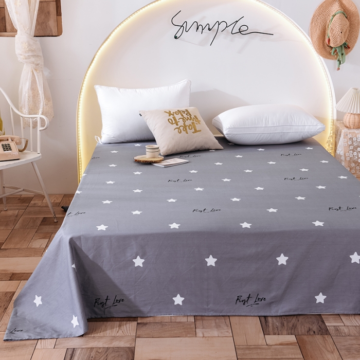 91家纺网 家纺一手货源 找家纺 甜之梦 新款12868全棉定制尺寸印花系列单床单 纯色星空