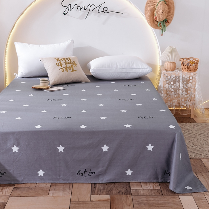 91家纺网 家纺一手货源 找家纺 甜之梦 新款12868全棉定制尺寸印花系列单床单 纯色星空