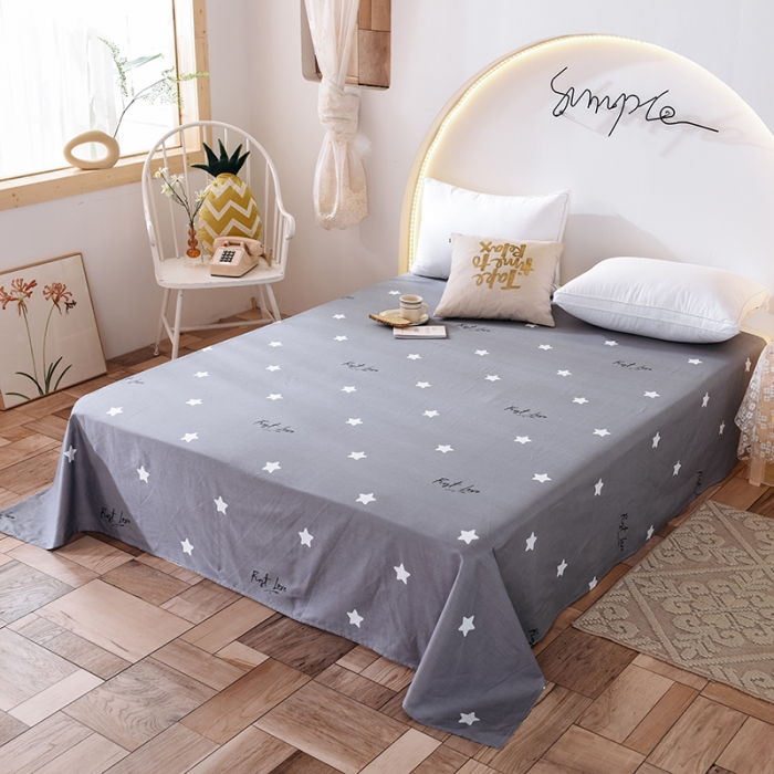91家纺网 家纺一手货源 找家纺 甜之梦 新款12868全棉定制尺寸印花系列单床单 纯色星空