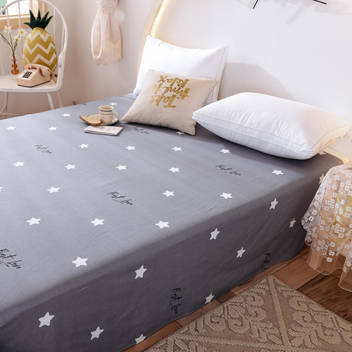 91家纺网 家纺一手货源 找家纺 甜之梦 新款12868全棉定制尺寸印花系列单床单 纯色星空
