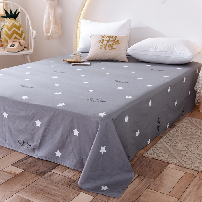 91家纺网 家纺一手货源 找家纺 甜之梦 新款12868全棉定制尺寸印花系列单床单 纯色星空