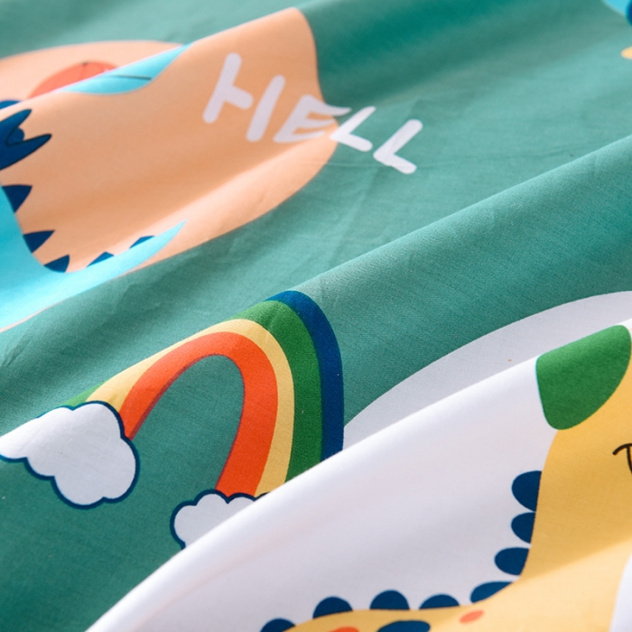 91家纺网 家纺一手货源 找家纺 甜之梦 新款12868全棉定制尺寸印花系列单床单 恐龙派对