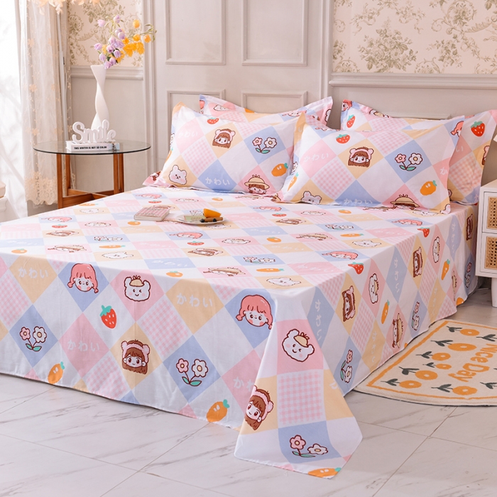 91家纺网 家纺一手货源 找家纺 甜之梦 新款12868全棉定制尺寸印花系列单床单 诗雨恋人