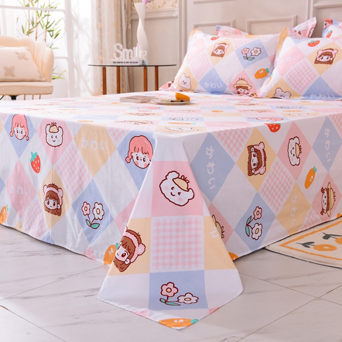 91家纺网 家纺一手货源 找家纺 甜之梦 新款12868全棉定制尺寸印花系列单床单 诗雨恋人