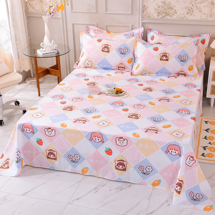 91家纺网 家纺一手货源 找家纺 甜之梦 新款12868全棉定制尺寸印花系列单床单 诗雨恋人