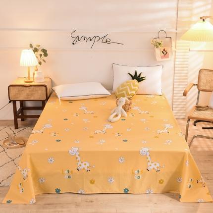 甜之梦 新款12868全棉定制尺寸印花系列单床单 小鹿精灵橙