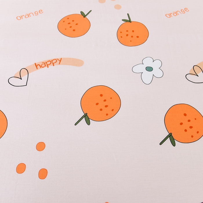 91家纺网 家纺一手货源 找家纺 甜之梦 新款12868全棉定制尺寸印花系列单床单 心想事橙