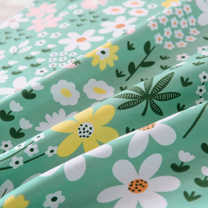 91家纺网 家纺一手货源 找家纺 甜之梦 新款12868全棉定制尺寸印花系列单床单 雨霖铃绿