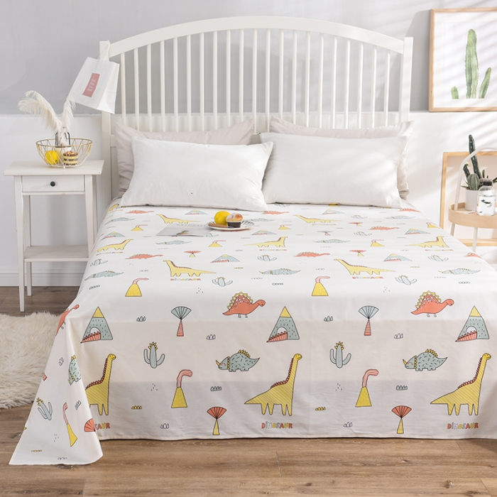 91家纺网 家纺一手货源 找家纺 甜之梦 新款12868全棉定制尺寸印花系列单床单 侏罗纪