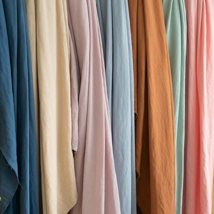 有玺棉物 2023新款套件面料全棉双层纱色布系列