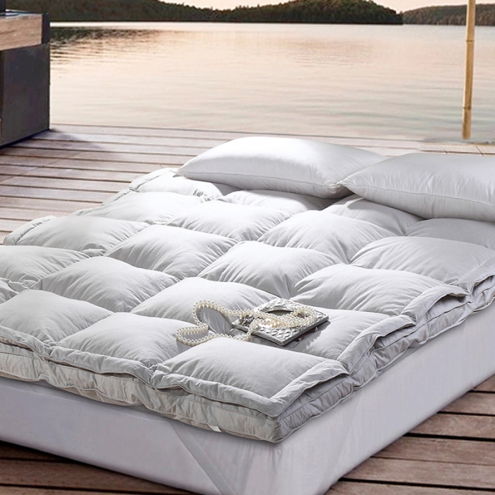 91家纺网 家纺一手货源 找家纺 俏企鹅 2025新款双层凌空床垫 银灰