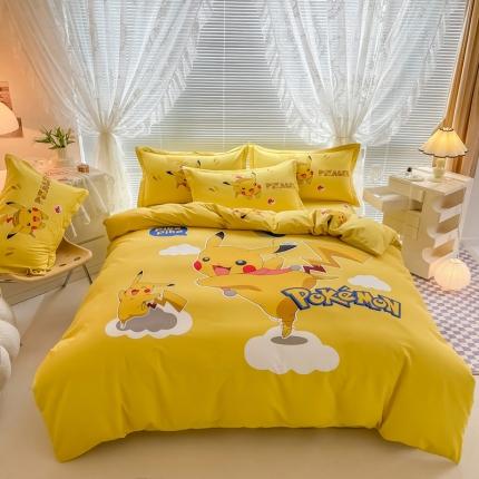 91家纺网 家纺一手货源 找家纺 金爱家 2023新款大版卡通磨毛四件套 淘气