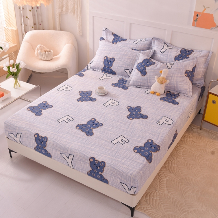 91家纺网 家纺一手货源 找家纺 甜之梦 新款12868全棉印花系列单床笠（可接缺角异型） 快乐维尼