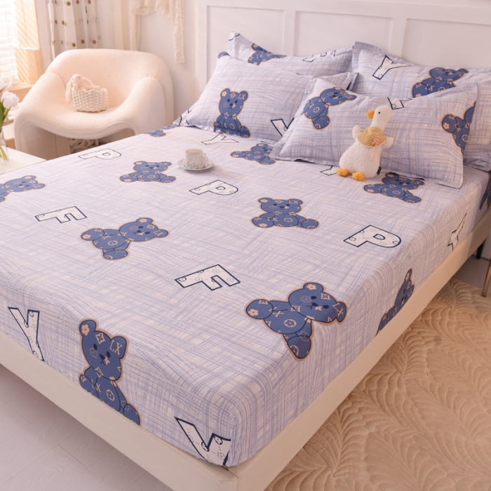 91家纺网 家纺一手货源 找家纺 甜之梦 新款12868全棉印花系列单床笠（可接缺角异型） 快乐维尼