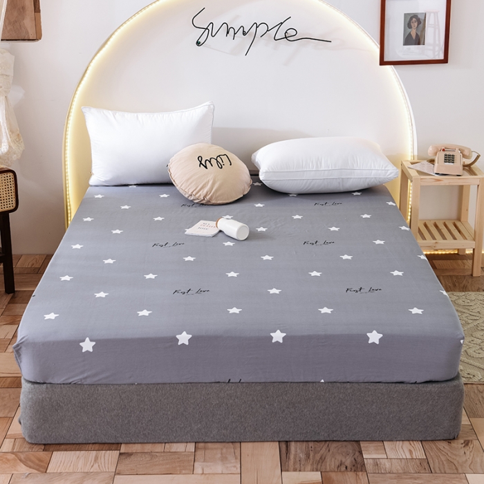 91家纺网 家纺一手货源 找家纺 甜之梦 新款12868全棉印花系列单床笠（可接缺角异型） 纯色星空