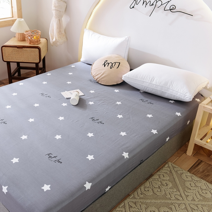 91家纺网 家纺一手货源 找家纺 甜之梦 新款12868全棉印花系列单床笠（可接缺角异型） 纯色星空